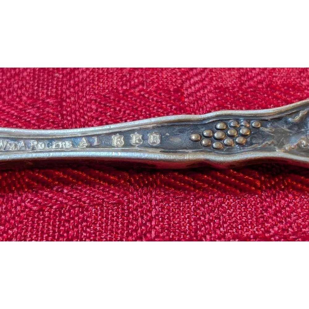 Antique Wm A Rogers A1 Silverplate Serving Spoon Grapevine Pattern Victorian